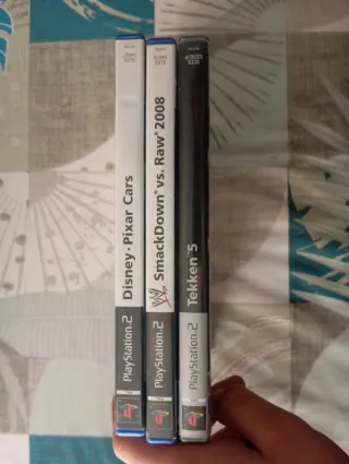 Lote 3 Juegos PS2: Cars, WWE 2008, Tekken 5