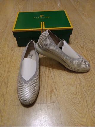 Zapatos Pitillos plateados