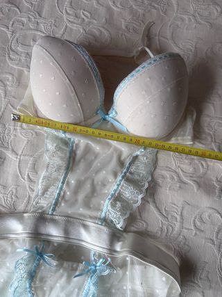 lencería/ disfraz blanco y azul