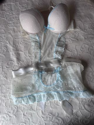 lencería/ disfraz blanco y azul