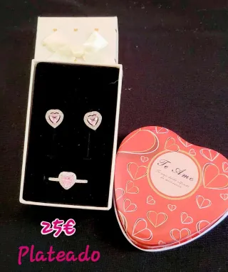 Set di Gioielli Cuore Blu e Dorato