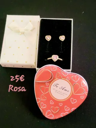 Set di Gioielli Cuore Blu e Dorato