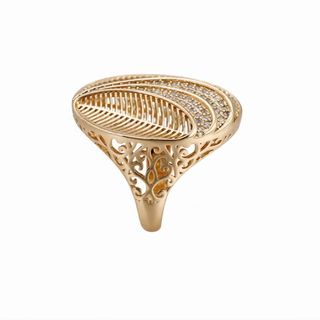 Anillo Cobre Chapado Oro 18K Circonitas
