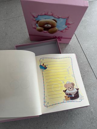 Album fotografico rosa nuovo con scatola