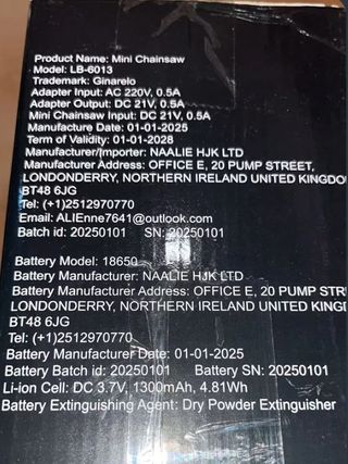 Mini Motosierra de 6 Pulgadas SIN ABRIR