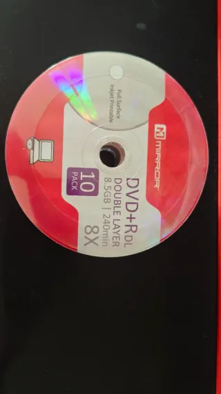 10 Dvd+R DL 8x 8.5gb Double Layer Mirror sigillati