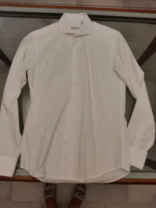 Camisa manga larga blanca hombre