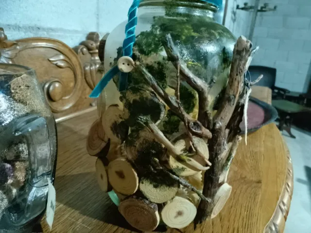 Bote cristal XXL diseño árbol hecho a mano.
