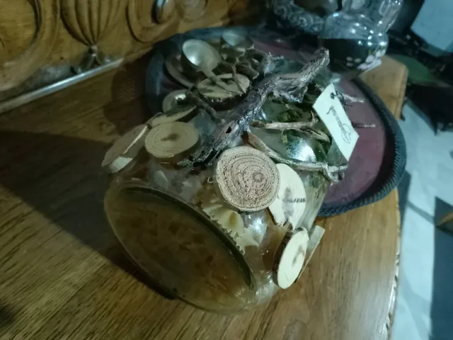 Bote cristal XXL diseño árbol hecho a mano.