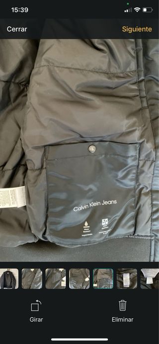 Cazadora Bomber Calvin Klein Negra Talla XL