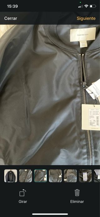 Cazadora Bomber Calvin Klein Negra Talla XL