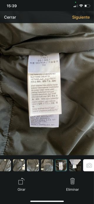 Cazadora Bomber Calvin Klein Negra Talla XL