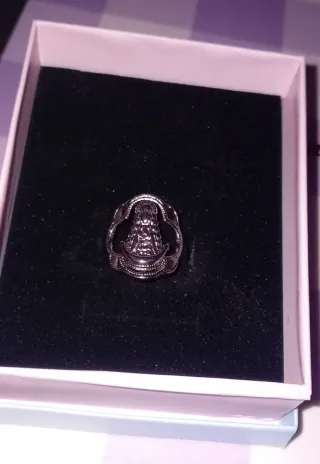 Anillo virgen del rocio acero ajustable