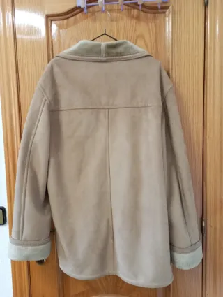 Chaqueta de hombre piel vuelta beige