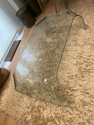 Mesa diseño de salón de cristal curvado