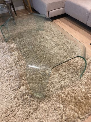 Mesa diseño de salón de cristal curvado