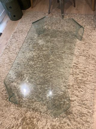 Mesa diseño de salón de cristal curvado