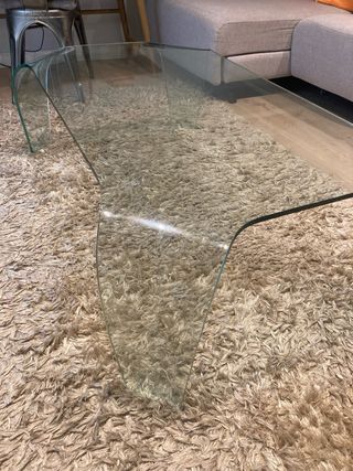 Mesa diseño de salón de cristal curvado