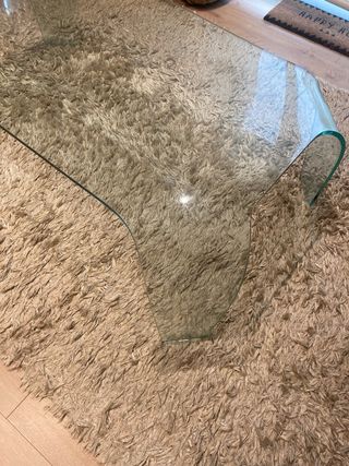 Mesa diseño de salón de cristal curvado