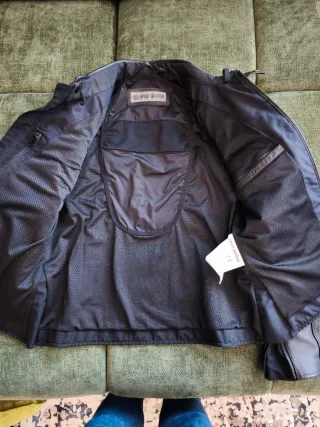 Giacca Moto Harley Davidson Pelle Nera Arancione