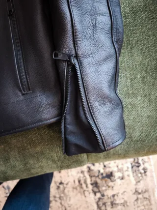 Giacca Moto Harley Davidson Pelle Nera Arancione