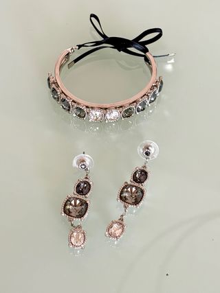 Conjunto Swarovski Pulsera y Pendientes