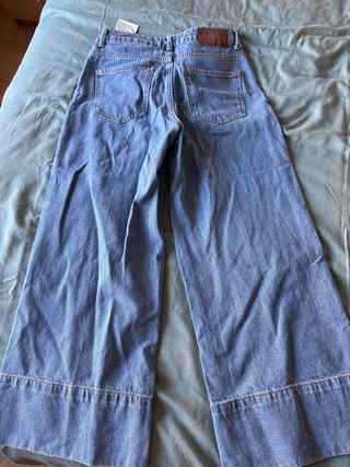 Pantalón ancho Zara azul tejano