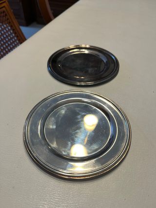 Bajo platos y platos pan acero inoxidable