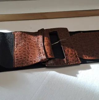 Cintura elasticizzata nera e marrone