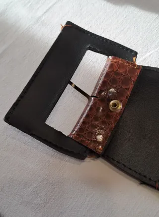 Cintura elasticizzata nera e marrone