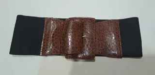 Cintura elasticizzata nera e marrone