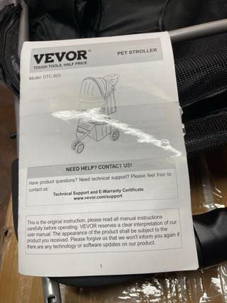 Cochecito Perros VEVOR 3 Ruedas Giratorias