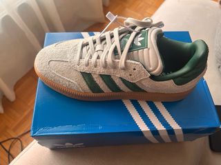 Adidas Samba Beige/Verde Talla 42 Nuevas