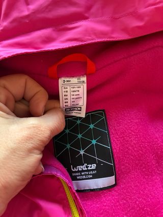 Chaqueta niña rosa y verde talla 14