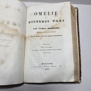 Libro Antico 1842 Omelie San Carlo Borromeo