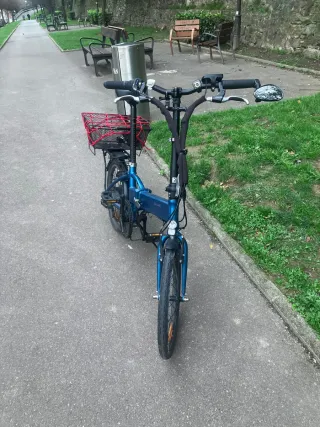 Bicicleta Eléctrica Plegable Azul