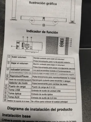 BARRA DÉ SONIDO DESMONTABLE CON BATERÍA