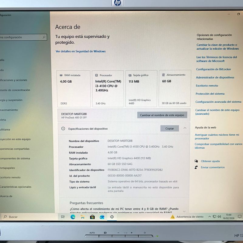HP PRODESK 400 PC SOBREMESA afbeelding 3