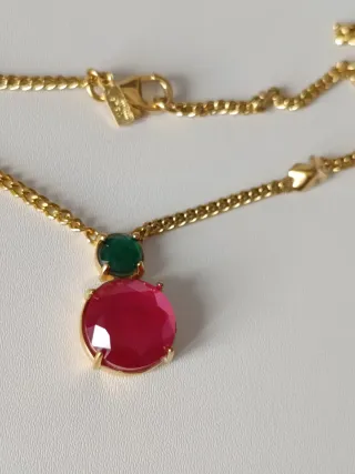 Gargantilla Tous plata vermeil baño en oro/piedras