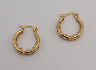 Aros cristalera de oro 18k, 4,46gr. Ref. G-777.