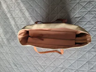 Bolso de lona con base de caña