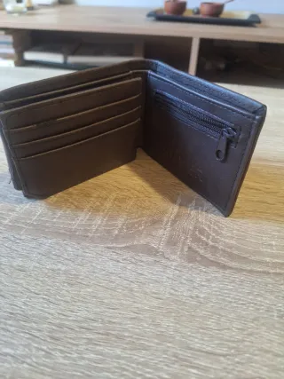 Cartera hombre efecto piel marrón