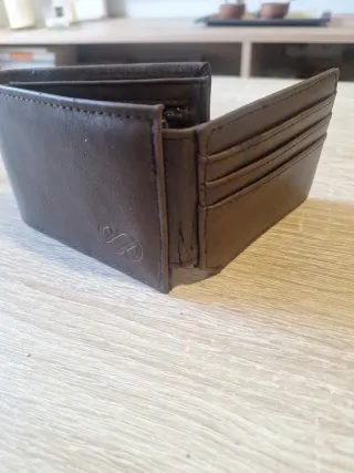 Cartera hombre efecto piel marrón