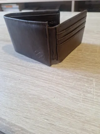 Cartera hombre efecto piel marrón