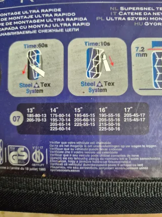 Cadenas para Nieve Textiles y Metálicas