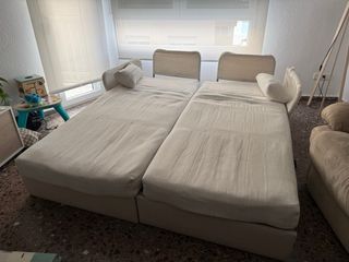 Sofá cama beige / blanco