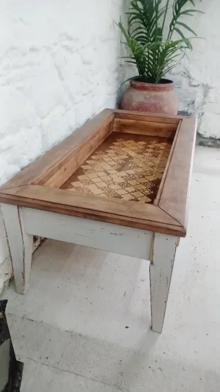 Mesa de centro madera maciza estilo rústico – rest