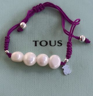 Pulsera cordón TOUS plata y perlas Cultivadas