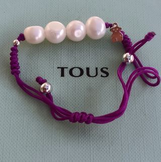 Pulsera cordón TOUS plata y perlas Cultivadas
