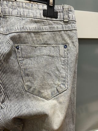 Pantalón rayas Stradivarius azul/blanco